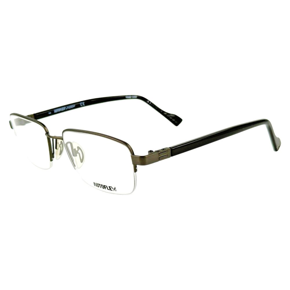 AutoFlex A116 Mens Semi Rimless Eyeglass Frame 033 Gunmetal 54-18